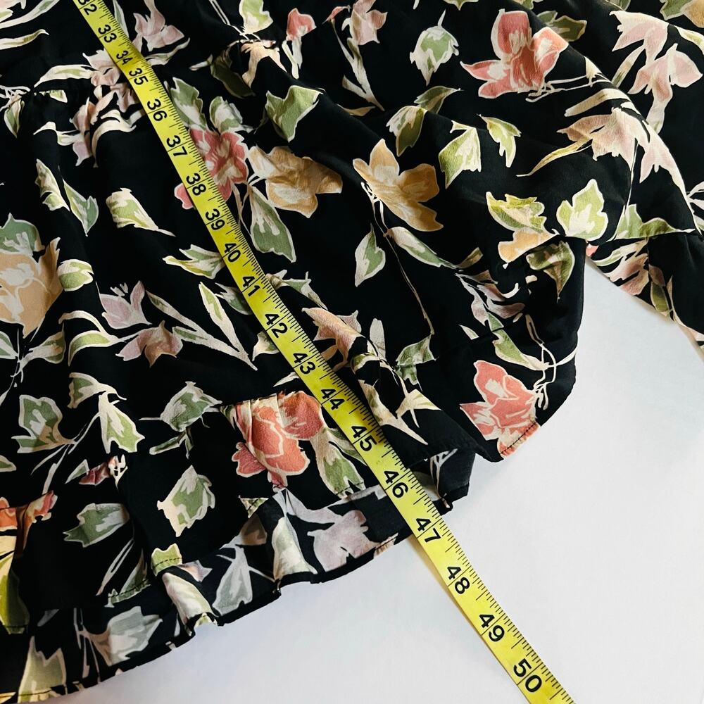 Yumi Kim Simone Floral Tiered Short Sleeve Dress Size S Small Brown Multi - Picture 7 of 8